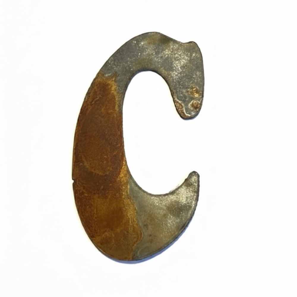 Rustic Metal Laser Cut Letter C Decor
